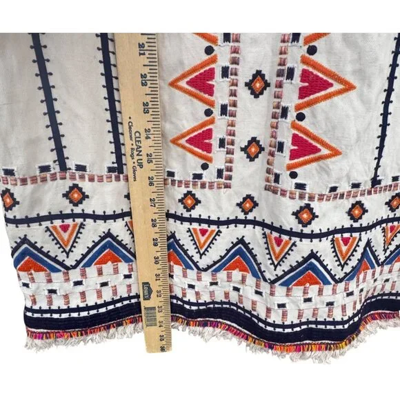 Anthropologie Akemi + Kin Geometric Embroidered Sleeveless Dress Size 4 - Picture 5 of 13